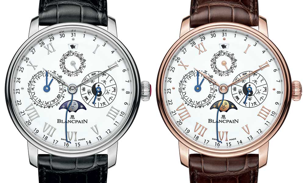 blancpain villeret chinese calendar platinium and gold