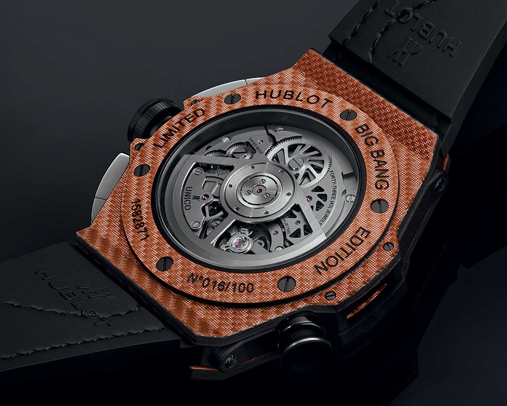 hublot big bang unico golf orange carbon caseback