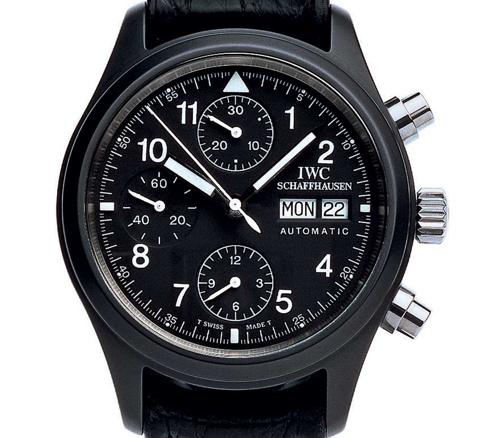 iwc pilots watch chronograph tribute 3705 closeup