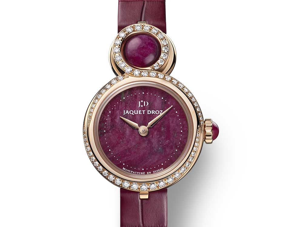 jaquet droz lady petite ruby heart closeup