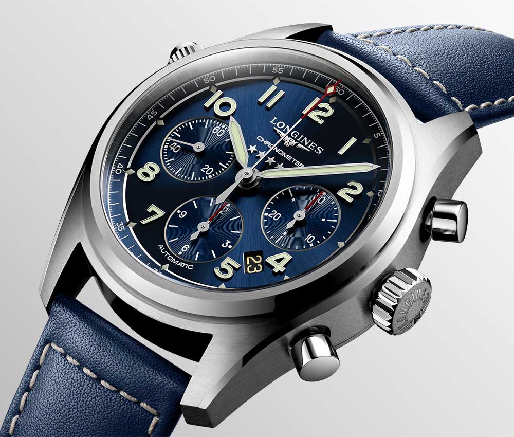 longines spirit chronograph closeup