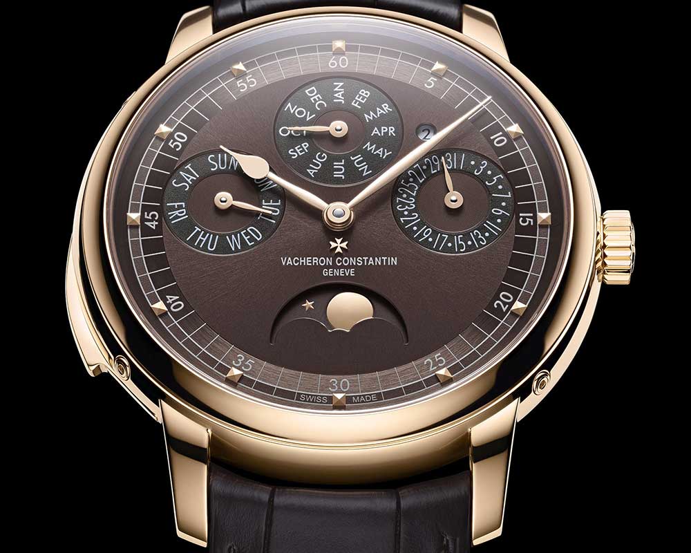 vacheron constantin cabinotiers minute repeater perpetual calendar brown dial closeup